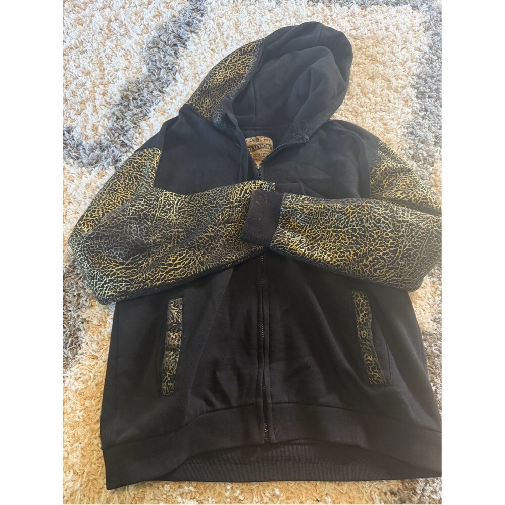 Evolution  Black Hoodie with Gold Label Accent